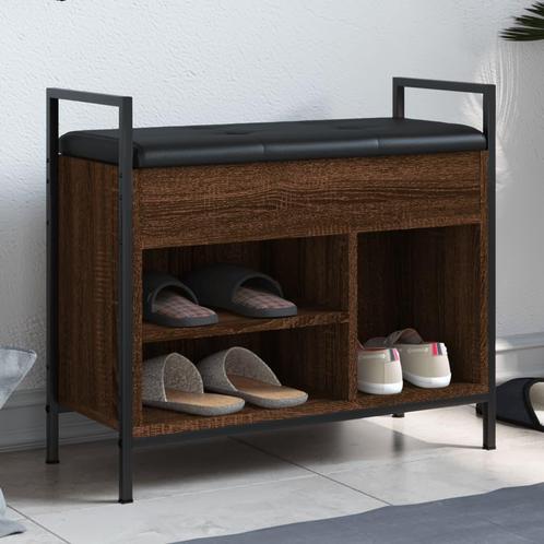vidaXL Schoenenbankje 65,5x32x57,5 cm bewerkt hout bruin, Huis en Inrichting, Overige Huis en Inrichting, Nieuw, Verzenden