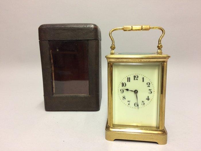 Rijtuigklok - Messing carriage klok in foedraal - 1850-1900, Antiek en Kunst, Antiek | Klokken