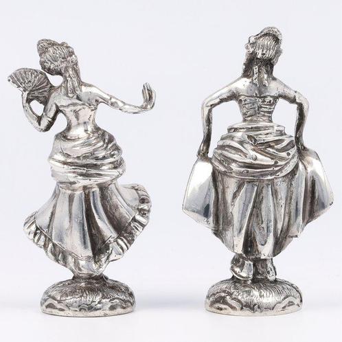 Carlo Camusso Dansende dames - Miniatuur beeldje (2) -, Antiek en Kunst, Antiek | Zilver en Goud