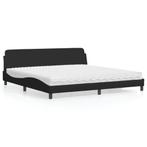 vidaXL Lit avec matelas noir 200x200 cm tissu, Verzenden, Neuf