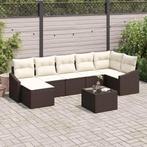 vidaXL Tuin Eettafel Set met kussen met opslag 8 pcs Bruin,, Verzenden, Nieuw