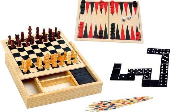 2eChoix | Boîte de jeu en bois 4 en 1, Hobby en Vrije tijd, Gezelschapsspellen | Overige, Ophalen of Verzenden