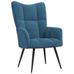 Relaxzetel Blauw Fluweel | Retour Deal | Zitcomfort!, Huis en Inrichting, Fauteuils, Verzenden, Nieuw, Minder dan 75 cm, 50 tot 75 cm