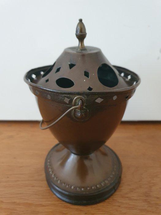Vuurpot - Hout, Koper - Pijpkomfoor met deksel, Antiek en Kunst, Curiosa en Brocante