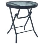 vidaXL Bistrotafel 40x46 cm staal en glas zwart, Tuin en Terras, Tuintafels, Verzenden, Nieuw