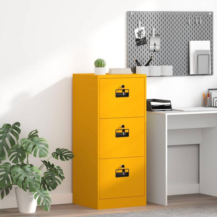 vidaXL Bestandkast Mosterdgeel 45,5 x 42 x 106,5 cm, Huis en Inrichting, Kasten | Overige, Nieuw, Verzenden