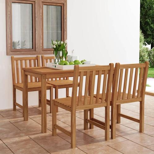 vidaXL 5-delige Tuinset massief teakhout, Tuin en Terras, Tuinsets en Loungesets, Tuinset, Nieuw, Verzenden