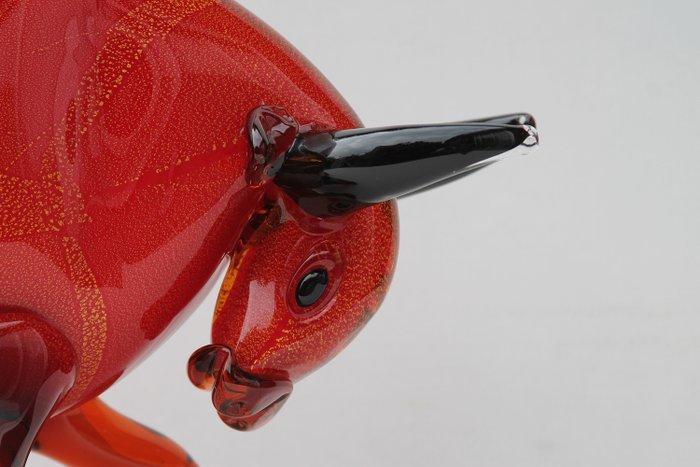 Beeld, xxl bull in murano stijl - 29 cm - Glas, Antiek en Kunst, Kunst | Designobjecten