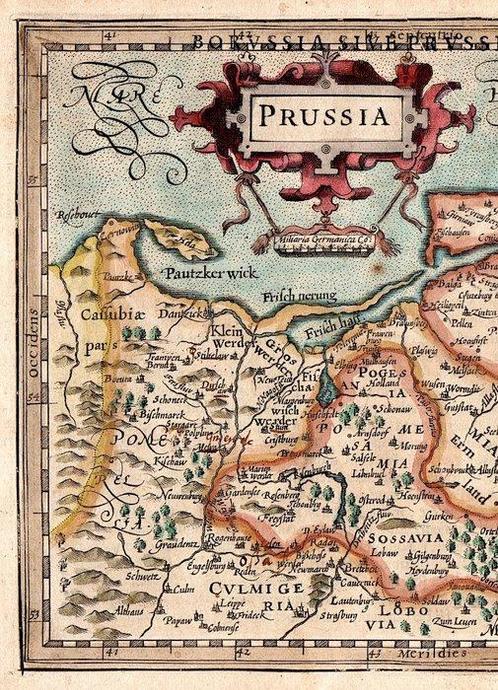 Europa - Polen; J. Hondius / Mercator - Prussia - 1607, Boeken, Atlassen en Landkaarten