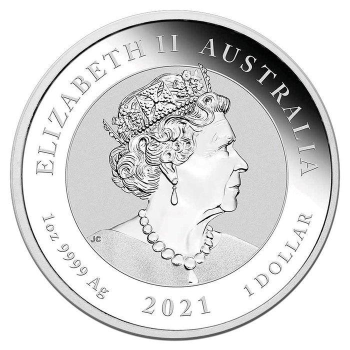 Australië. 1 Dollar 2021 1oz Australian Silver Quokka Gold, Postzegels en Munten, Edelmetalen en Baren