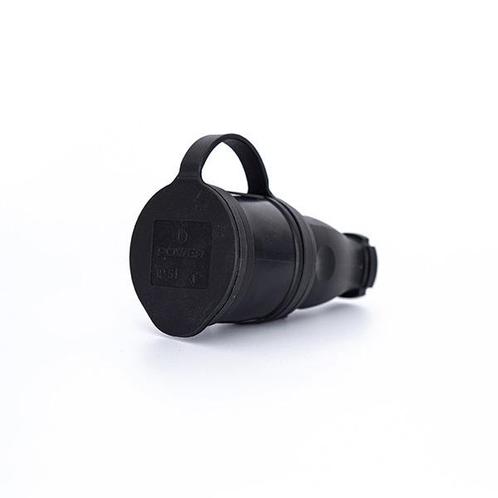 Power Solid Stekker 16A Rubbergeaard IP54 Zwart - PWC161VS, Doe-het-zelf en Bouw, Elektriciteit en Kabels, Verzenden