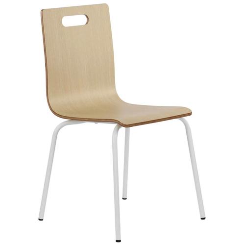 Stoel | DANNE | Houtlook (Naturel) | Witte Poten |, Zakelijke goederen, Horeca | Keukenapparatuur, Nieuw in verpakking, Verzenden