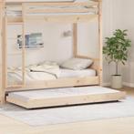 vidaXL Bedframe met uitschuifbed en wielen 90x200 cm Massief, Huis en Inrichting, Slaapkamer | Bedden, Verzenden, Nieuw