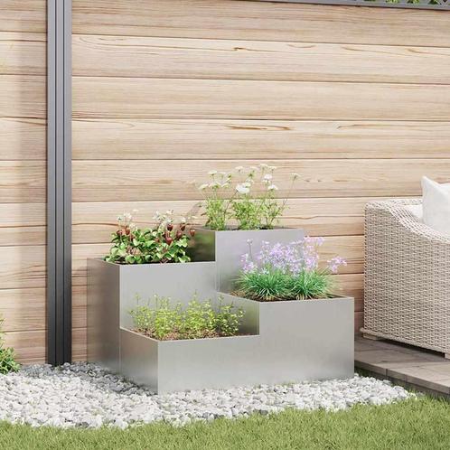 vidaXL Tuin Plantpot Zilver 100 x 100 x 60 cm Gegalvaniseerd, Tuin en Terras, Bloempotten, Nieuw, Verzenden