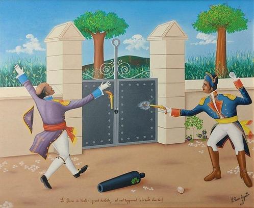 Pierre Augustin (1954-2014) - Het duel, Antiek en Kunst, Kunst | Schilderijen | Modern