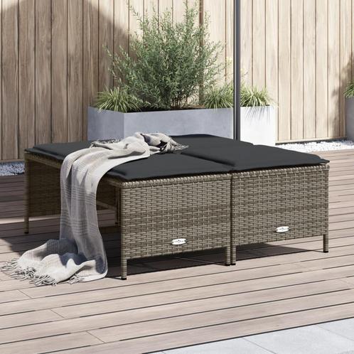 vidaXL Tuinkrukken met kussens 4 st poly rattan grijs, Tuin en Terras, Tuinsets en Loungesets, Nieuw, Verzenden