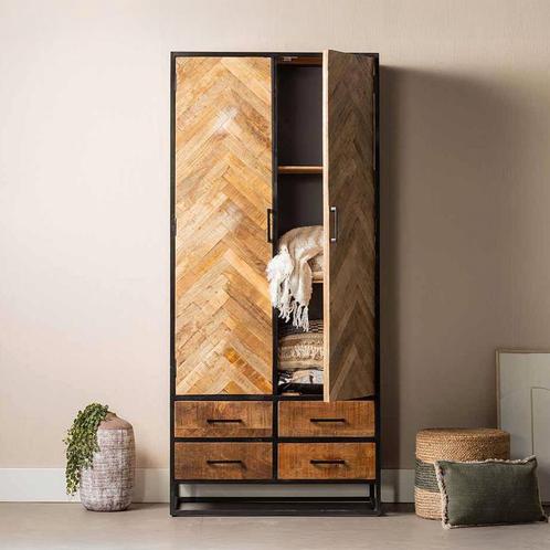Mangohouten Kast Gwenn 90 cm, Huis en Inrichting, Kasten | Overige, Nieuw, Verzenden