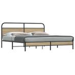 vidaXL Bedframe zonder matras metaal gerookt eikenkleurig, Huis en Inrichting, Verzenden, Nieuw