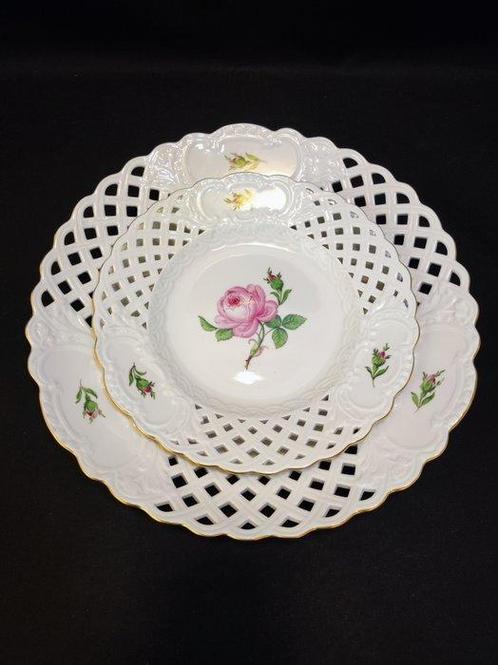 Meissen - Assiette (2) - 2er Set Durchbruchteller Flechtrand, Antiek en Kunst, Antiek | Meubels | Tafels