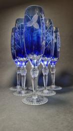 Hortensja - Hortensja - Pot (6) - Kobalt blauw - Kristal,, Antiek en Kunst, Antiek | Meubels | Tafels
