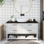 vidaXL Wastafelblad 120x40x(2-4) cm behandeld massief hout, Huis en Inrichting, Keuken | Keukenelementen, Verzenden, Nieuw