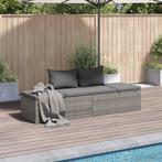 vidaXL Tuinbed 195x60 cm poly rattan grijs, Tuin en Terras, Verzenden, Nieuw