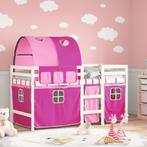 vidaXL Kinderhoogslaper met tunnel 90x190 cm massief, Verzenden, Nieuw