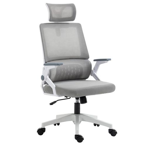 Bureaustoel - Ergonomisch - Hoofdsteun - Grijs, Huis en Inrichting, Bureaus, Nieuw, Ophalen of Verzenden