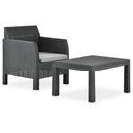 vidaXL 2-delige Loungeset met kussen PP rattan, Tuin en Terras, Verzenden, Nieuw, Loungeset