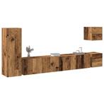 vidaXL 5-delig Tv-meubelset wandmontage bewerkt hout oud, Huis en Inrichting, Verzenden, Nieuw