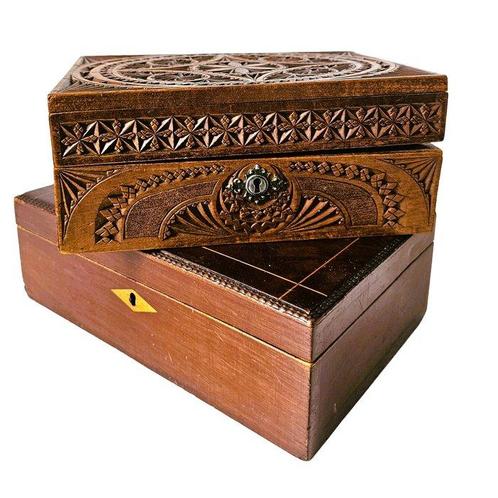 Sieradendoos (2) - Hout, fineer, Antiek en Kunst, Curiosa en Brocante