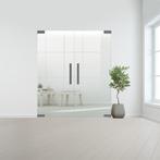 Glazen dubbele binnendeur zonder kozijn RVS beslag-Blank geh, Bricolage & Construction, Verzenden
