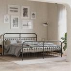 vidaXL Bedframe met hoofd- en voeteneinde metaal zwart, Huis en Inrichting, Slaapkamer | Bedden, Verzenden, Nieuw