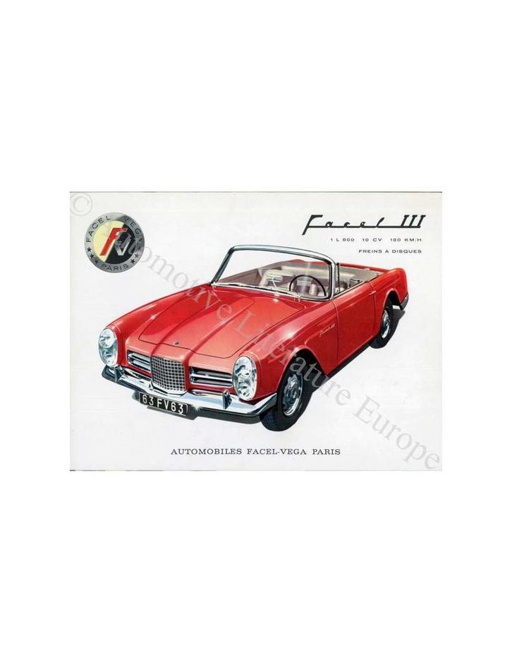 1963 FACEL VEGA FACEL III BROCHURE, Boeken, Auto's | Folders en Tijdschriften, Ophalen of Verzenden