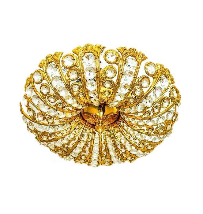 Plafondlamp - Messing, Kristal, Antiek en Kunst, Curiosa en Brocante