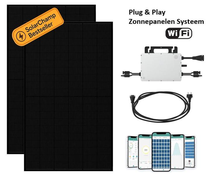 Plug en Play zonnepanelen set met 800W Micro omvormer + WIFI, Doe-het-zelf en Bouw, Zonnepanelen en Toebehoren, 200 wattpiek of meer