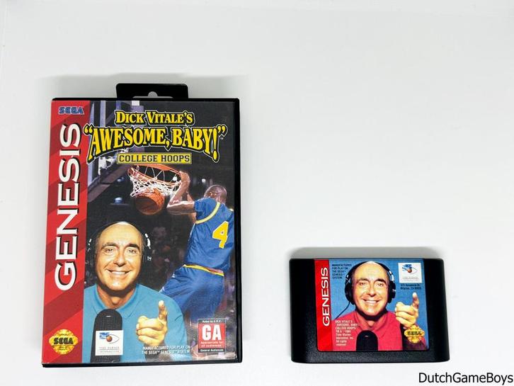 Sega Genesis - Dick Vitales - Awesome Baby! - College Hoops, Games en Spelcomputers, Spelcomputers | Sega, Gebruikt, Verzenden