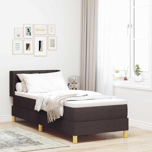 vidaXL Boxspring bed met matras Donkerbruin en Wit 80 x 200, Huis en Inrichting, Slaapkamer | Bedden, Nieuw, Verzenden