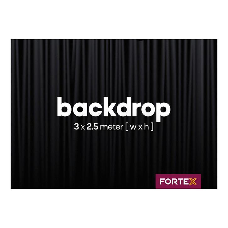 FORTEX Backdrop 3m (b) x 2,5m (h) zwart 320 gram/m², Muziek en Instrumenten, Licht en Laser, Verzenden