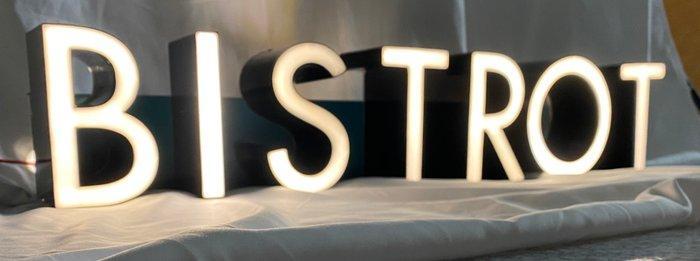 Insegna BISTROT - Lichtbak - metaal en plastic, Antiek en Kunst, Curiosa en Brocante