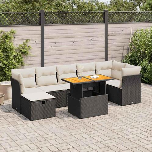 vidaXL 8-delige Loungeset met kussens poly rattan acacia, Tuin en Terras, Tuinsets en Loungesets, Loungeset, Nieuw, Verzenden