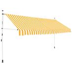 vidaXL Luifel handmatig uittrekbaar 350 cm oranje en witte, Tuin en Terras, Zonneschermen, Verzenden, Nieuw