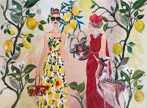 Artemisia - Amalfi Garden - Vintage - XLarge, Antiek en Kunst, Kunst | Schilderijen | Modern