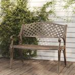 vidaXL Tuinbank 102 cm gietaluminium bronskleurig, Tuin en Terras, Verzenden, Nieuw
