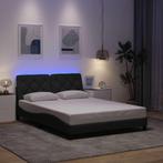 vidaXL Bedframe met LED zonder matras 140x200 cm stof, Verzenden, Nieuw
