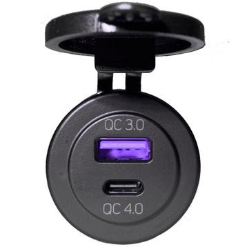 Inbouw USB-A QC3.0 + USB-C QC4.0 PD snellader 20 volt, Ophalen of Verzenden