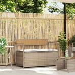 vidaXL Tuinbank met kussen beige polyrotan, Tuin en Terras, Verzenden, Nieuw