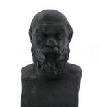 Buste, Socrates Buste met Brons Finish op Marmer Voet naar, Antiek en Kunst