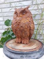 Statue, large heavy owl cast metal - 20 cm - Fonte