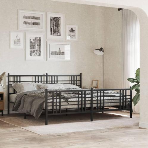 vidaXL Bedframe met hoofd- en voeteneinde metaal zwart, Huis en Inrichting, Slaapkamer | Bedden, Nieuw, Verzenden